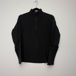 LL Bean Womens Pullover Half-Zip Fleece Long Sleeve Mock Neck Black Small